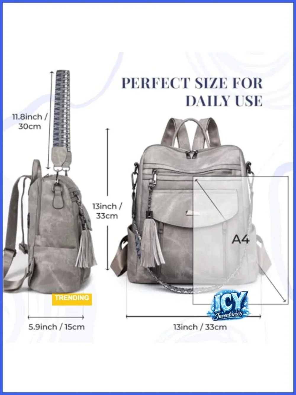 PU Leather Small Backpack for Women Fashion Tassel Mini Backpack Purse Travel